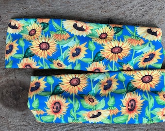 Sunflower headband, sunflowers headband, watercolor headband, autumn headband, watercolor sunflowers, garden headband, sunflowers and blue