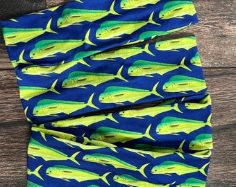 Mahi headband, mahi mahi headband, dolphin headband, dorado headband, fish headband, fishing headband, offshore fishing, bull dolphin