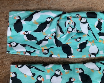 Puffin headband, Atlantic puffin headband, puffins headband, bird headband, birding headband, women’s outdoor headband, puffins flying