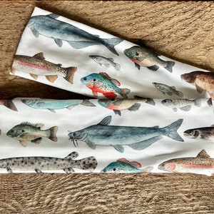 Freshwater fishing, freshwater fish headband, bluegill, catfish, bowfin, trout headband, fish headband, fly fishing headband, gar fish, carp