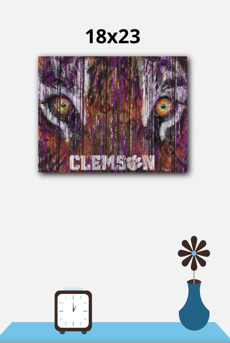 Clemson Tigers Wall Decor Clemson Rustic Art Clemson Tigers Etsy