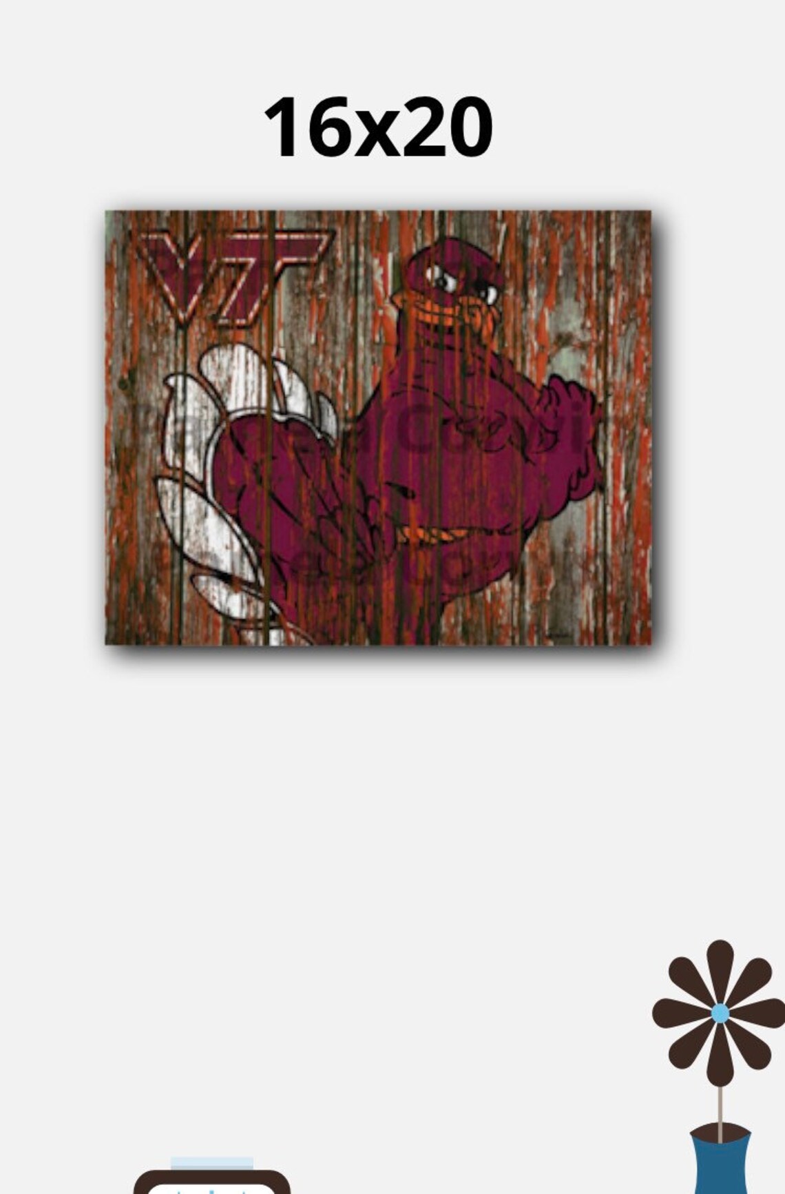 Virginia Tech Wall Decor: Virginia Tech Rustic Art Virginia | Etsy