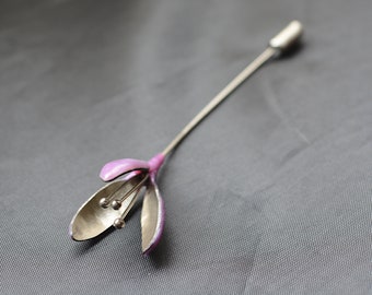 Eco friendly pink crocus brooch