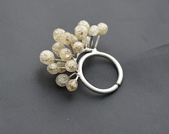 Stainless steel Ring of white sprinkles