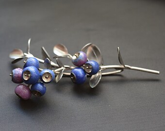 Eco friendly brooch  blueberries