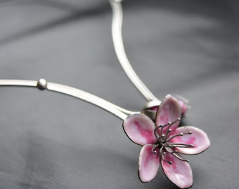 Necklace apple blossoms