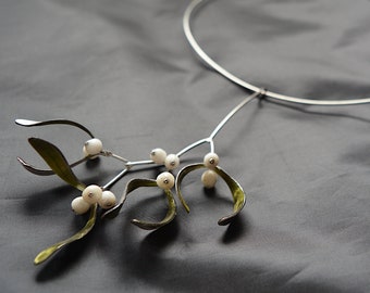 Eco friendly  necklace mistletoe