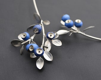 Eco friendly necklace  blueberries