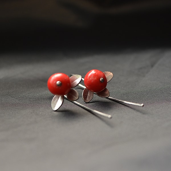 Eco friendly earrings cranberries