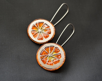 Eco friendly earings Orange