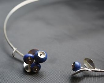 Eco friendly necklace  blueberries