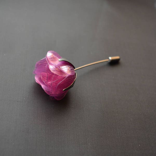 Umweltfreundliche Brosche rosa Blume