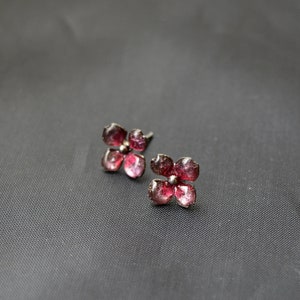 Eco friendly pink flower earrings