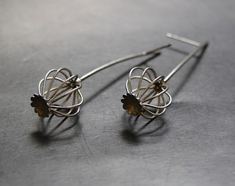 Earrings made of stainless steel poppies