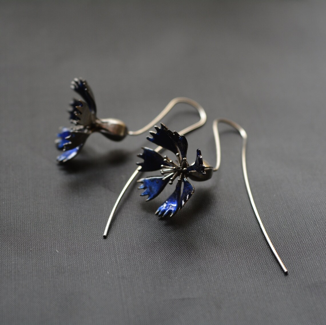 Eco friendly Cornflower Earrings Etsy