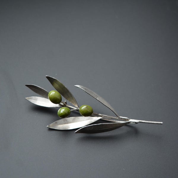 Eco friendly  Brooch Olives