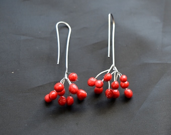 Eco friendly earinggs rowan berries