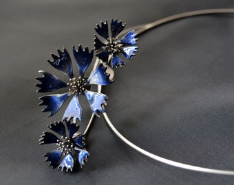 Eco friendly Cornflower Necklace