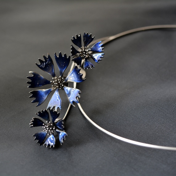 Eco Friendly Cornflower Necklace Etsy Australia