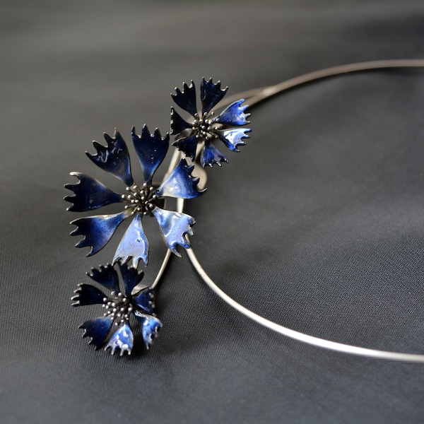 Cornflower Necklace Etsy