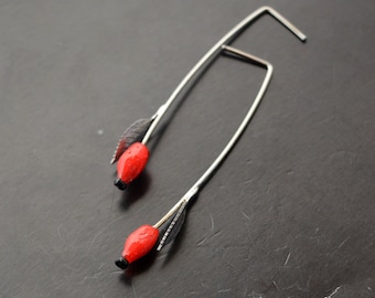 Eco friendly earings rosehips