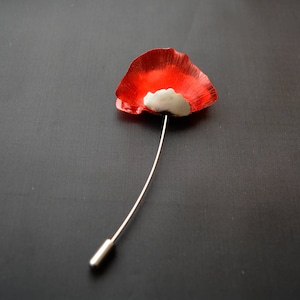 Eco friendly Brooch red poppies image 1