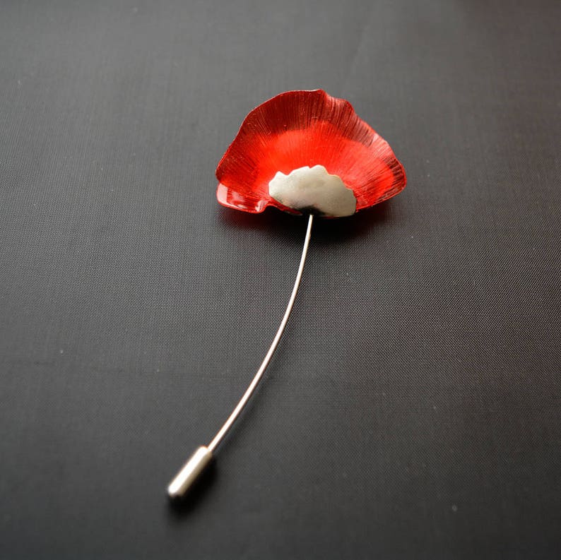 Eco friendly Brooch red poppies image 1