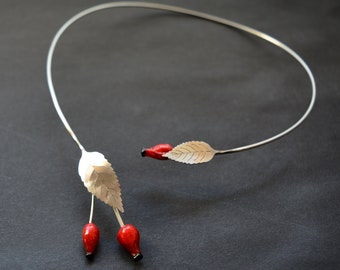 Eco friendly rosehip necklace