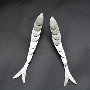 Stainless steel kinetic earrings the Fish
