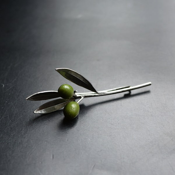 Eco friendly  Brooch Olives