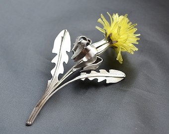 Eco friendly dandelion brooch