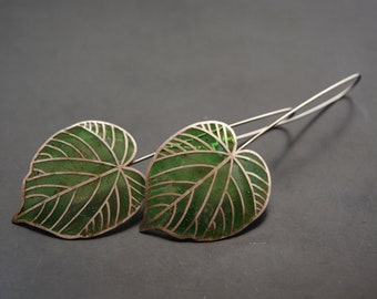 Eco friendly earings  leaf linden