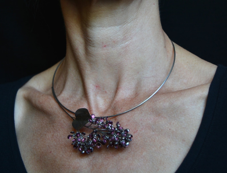 Stainless steel Necklace Lilac Syringa vulgaris image 3