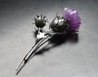 Eco friendly brooch  Thistle