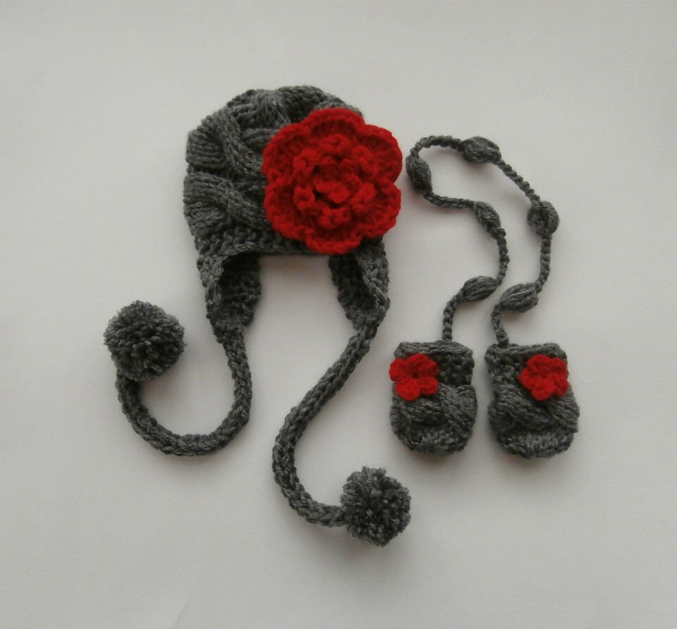 newborn winter hat and mittens