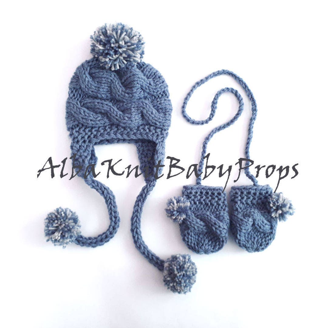 Baby Boy Knit Hat and Mittens Toddler Newborn Baby Boy Outfit Etsy