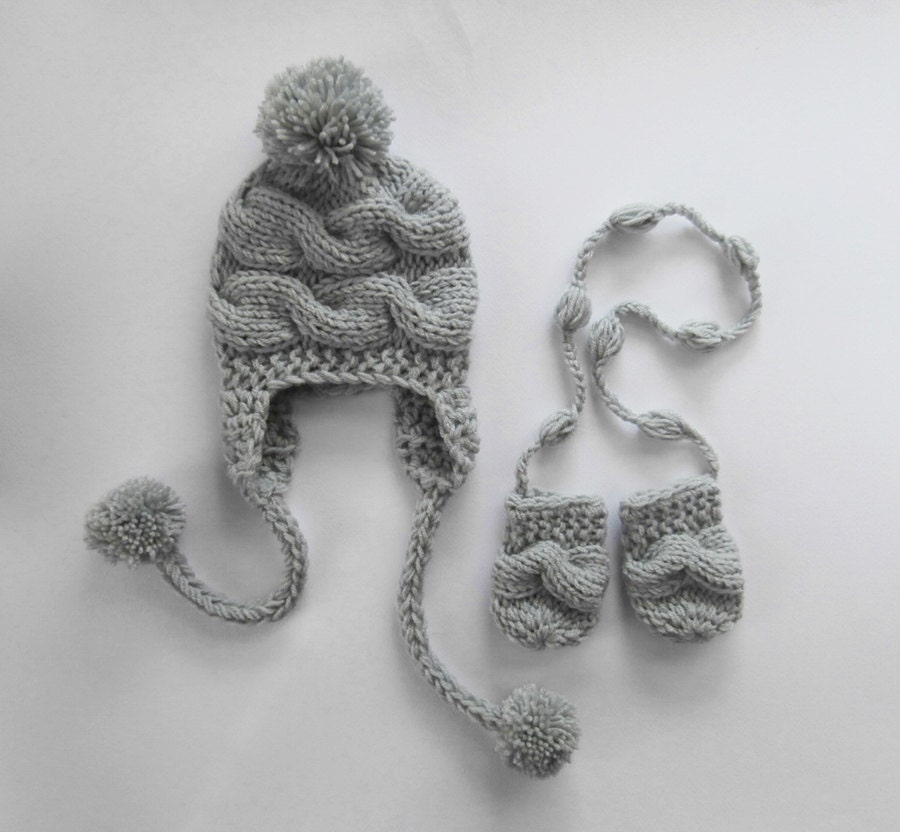baby girl winter hat and mittens