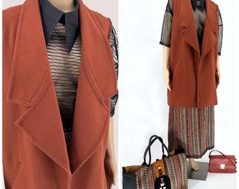 A set of vintage vest , maxi skirt , blouse , tote bag and leather purse