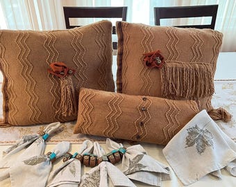 Fall collection- set of 3 pillow cases, 10 napkins,10 napkin rings, 1 table runner