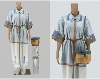 Great Deal - A set of maxi shirt dress with suede belt, extra long pants, and beautiful purse