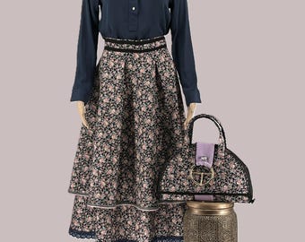 Great Deal - A set of full circle skirt,  blouse and matching purse with phone pouch