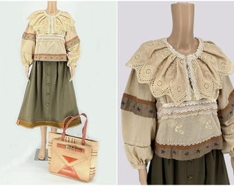 Great Deal - A set of cotton skirt and cotton blouse; tote bag is not included