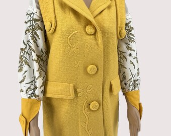 Great Deal - A set of maxi cotton dress with belt, yellow vest , and a purse