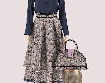 Great Deal - A set of full circle skirt,  blouse and matching purse with phone pouch