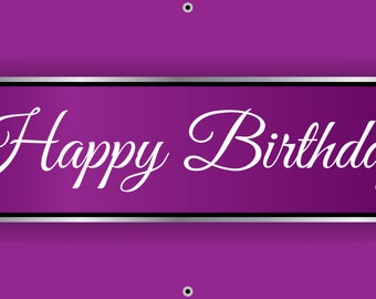 purple happy birthday banner purple happy birthday signs