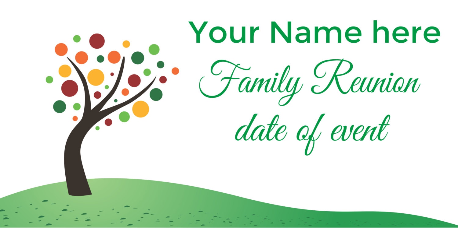 Family Reunion Banner with Dot Tree Etsy