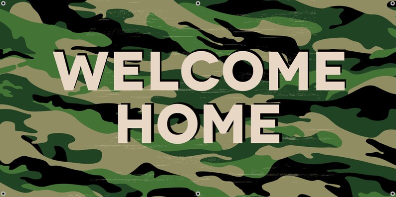 Military Camo Welcome Home Banner | Etsy