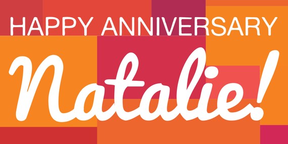 Happy Anniversary Banner With Name Etsy