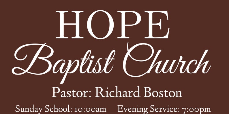 Brown Church Information Custom Banner Etsy