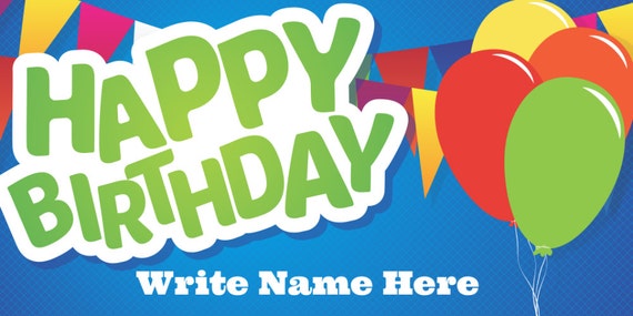 Happy Birthday Custom Vinyl Banner Etsy